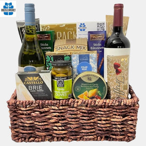 Collection of finest wine gift baskets Calgary offers!  These wine baskets offer the best wines and tasty gourmet snacks for every occasion.