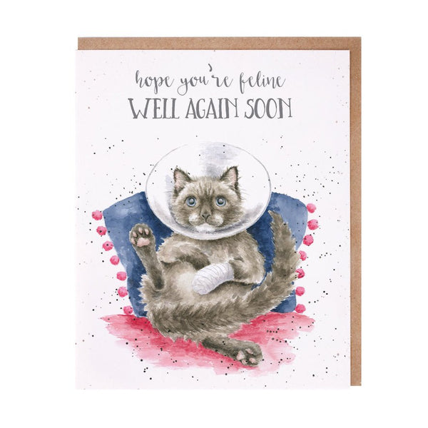 Get Well Greeting Card- Feline Well Again Soon