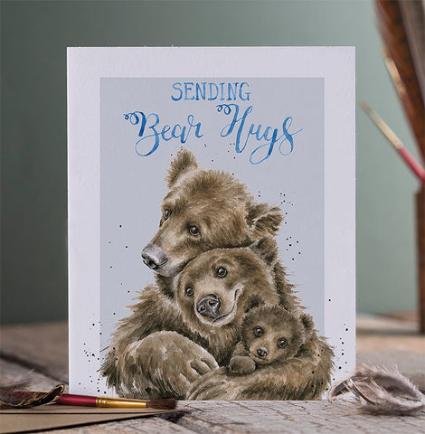 Get Well Soon Greeting Card - Sending Bear Hugs
