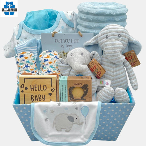 Baby Boy Gift Basket: Hello Baby