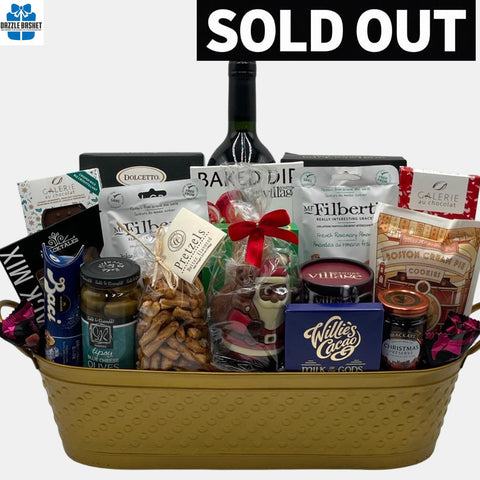 Dazzle Basket- Holiday gift basket- Affection is the finest gift basket Calgary offers and includes delicious gourmet snacks for Holiday season.