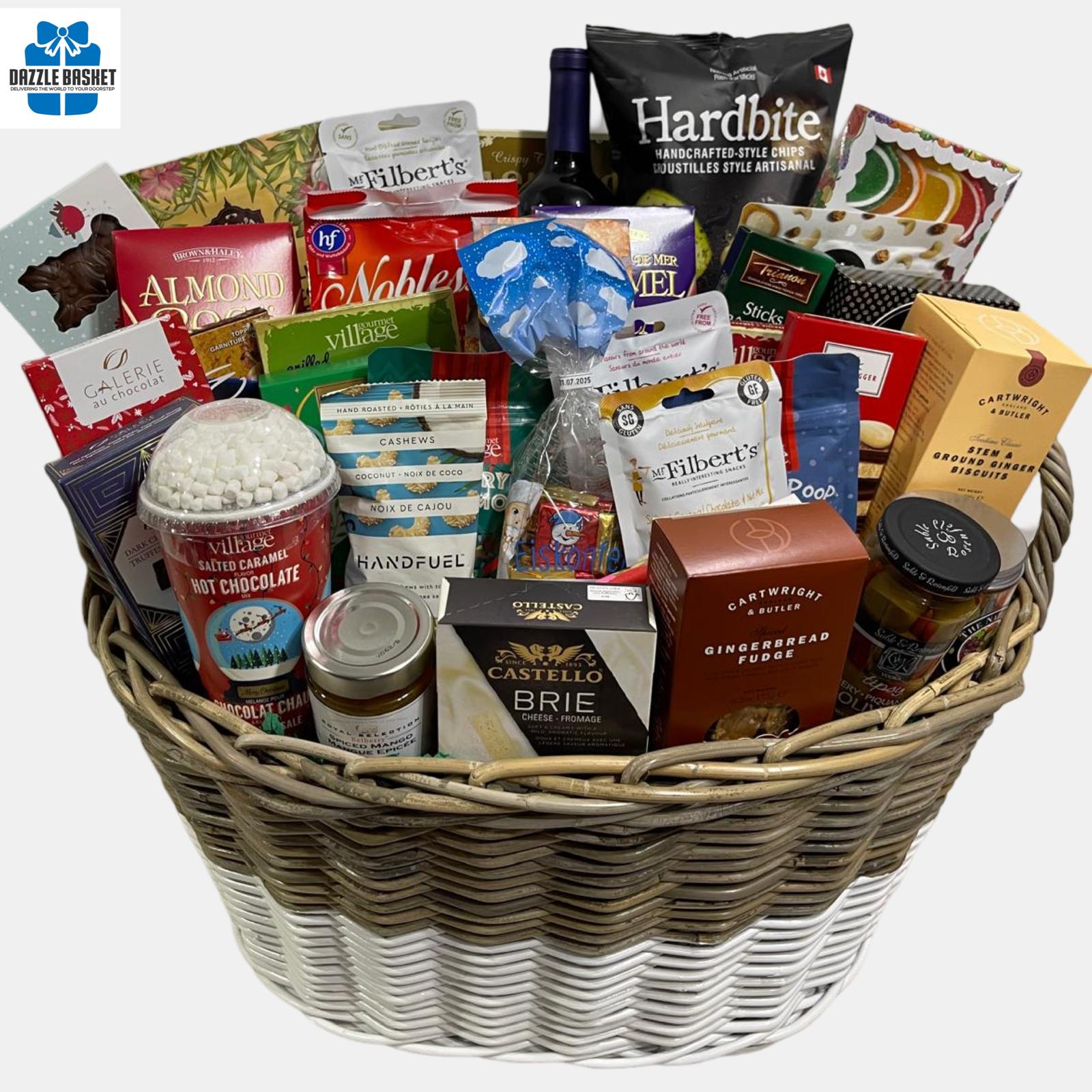 Gourmet Extravaganza Gift Basket- Best gourmet gift basket that contains large number of food products Calgary offers from Dazzle Basket