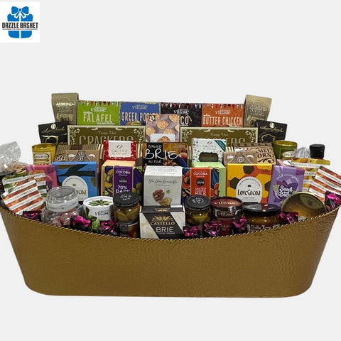 Gourmet Grandeur Gift Basket- Best gourmet gift basket that contains large number of food products Calgary offers from Dazzle Basket