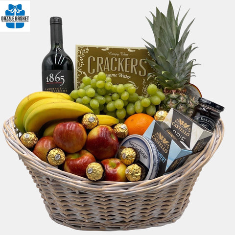 Fruit Gift Basket: Cheese & Fruit Fiesta