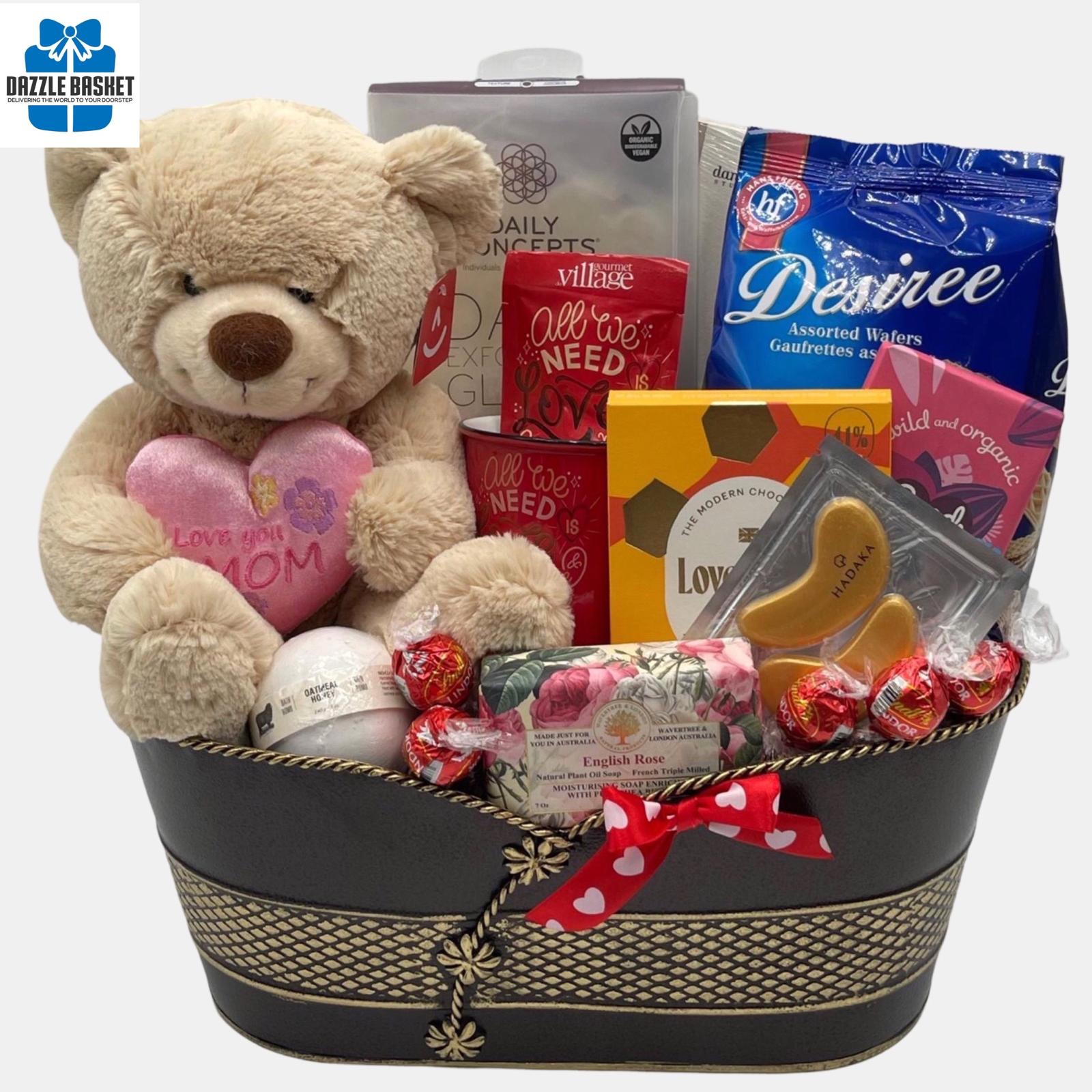 This wonderful gift basket from Dazzle Basket will spoil your mom. A perfect Mother's Day gift for same day delivery in Calgary. Best gift basket for her. Our finest products are packed in this awesome gift basket.