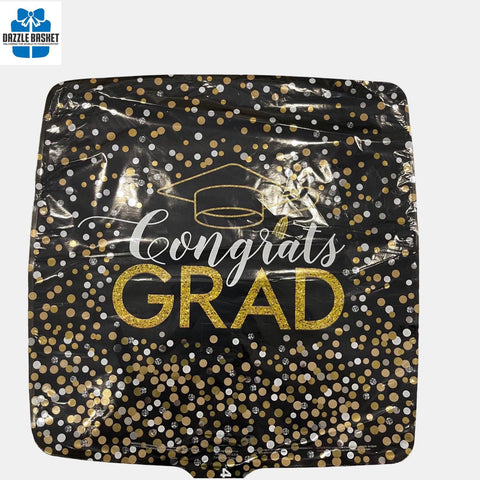 One 18" Helium Foil Balloon- Congrats Grad