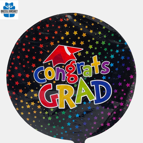 One 18" Helium Foil Balloon- Congrats Grad