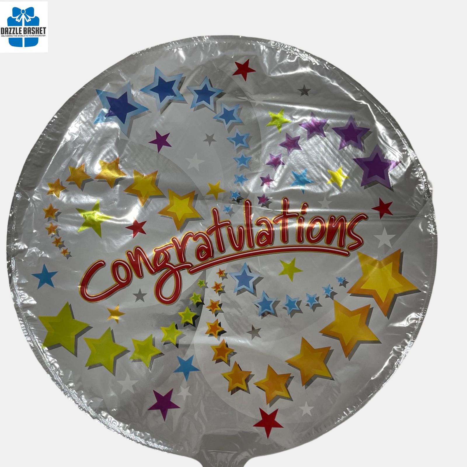 One 18" Helium Foil Balloon- Congratulations