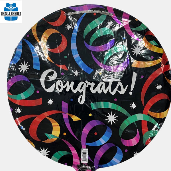 One 18" Helium Foil Balloon- Congratulations