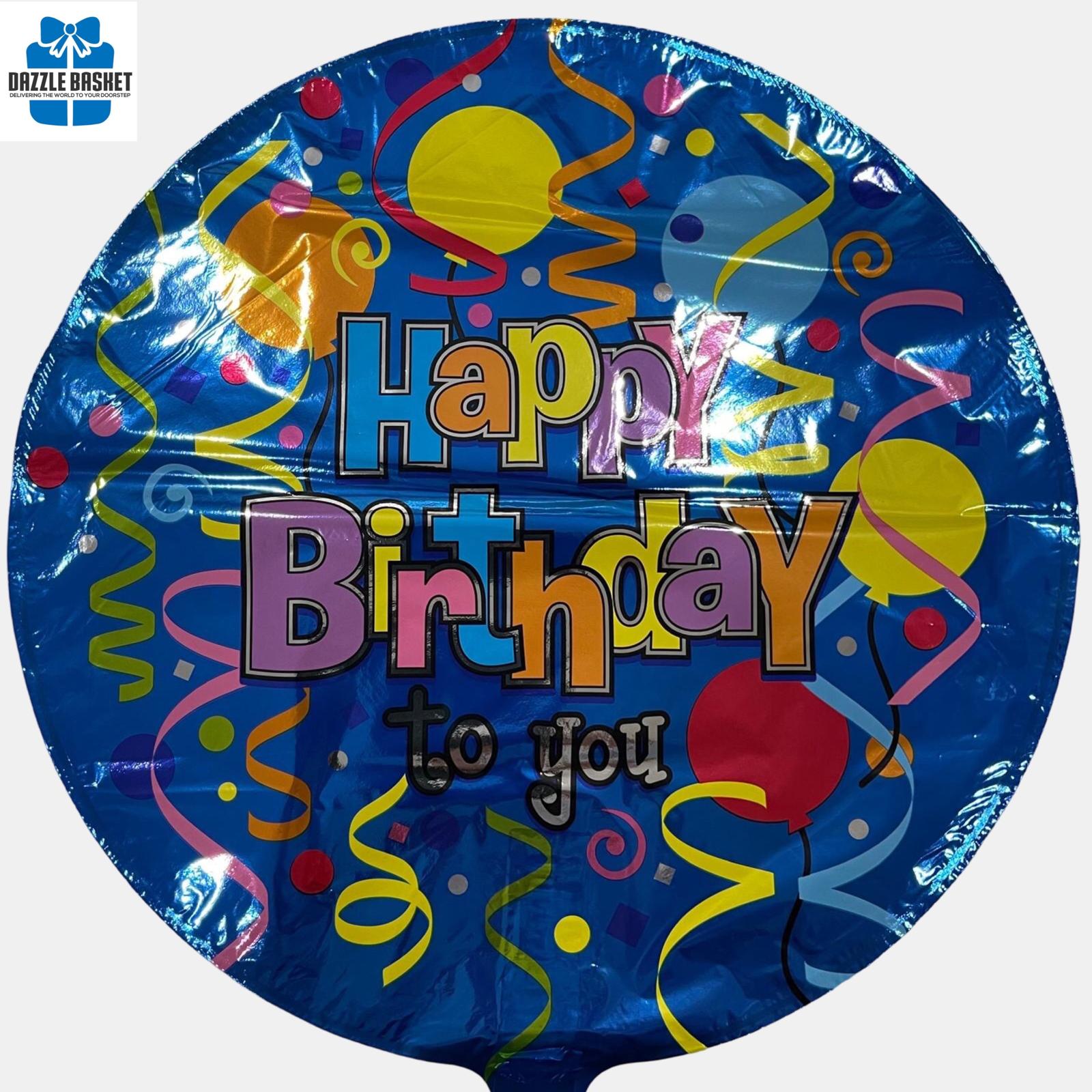 One 18" Helium Foil Balloon- Happy Birthday