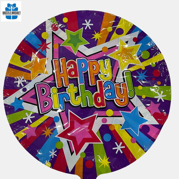 One 18" Helium Foil Balloon- Happy Birthday