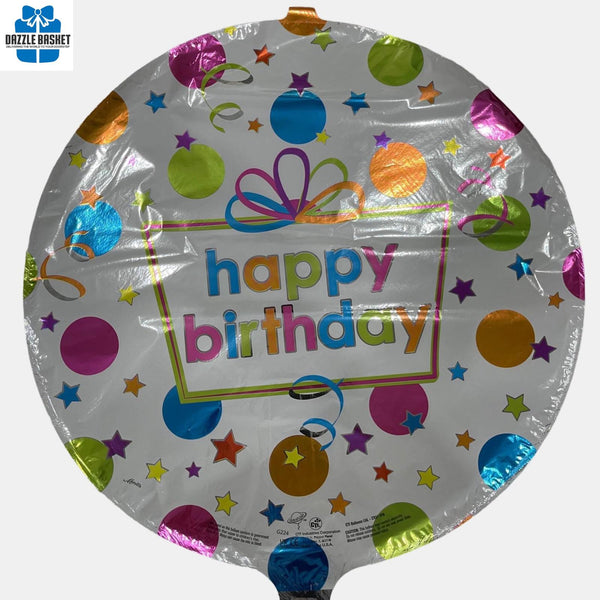 One 18" Helium Foil Balloon- Happy Birthday