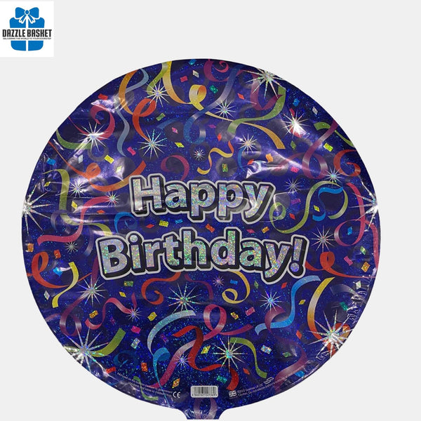 One 18" Helium Foil Balloon- Happy Birthday