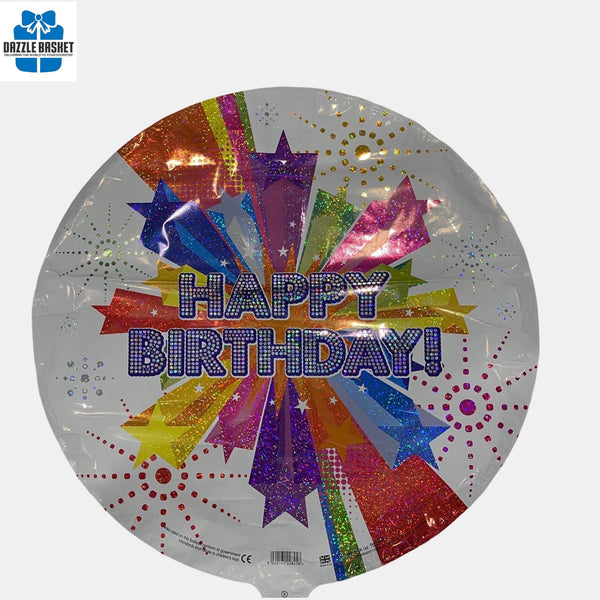 One 18" Helium Foil Balloon- Happy Birthday