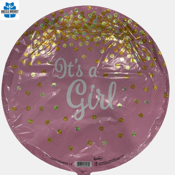 One 18" Helium Foil Balloon- It's a Girl!