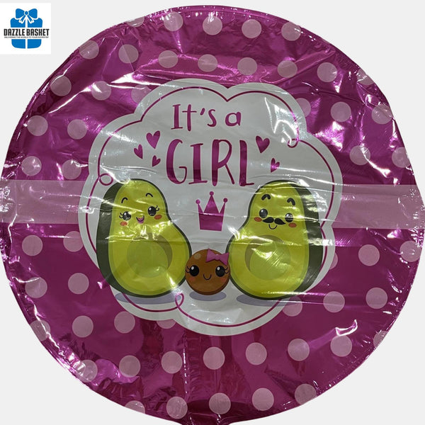 One 18" Helium Foil Balloon- It's a Girl!