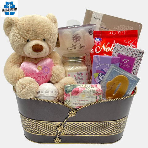 This wonderful gift basket from Dazzle Basket will spoil your mom. A perfect Mother's Day gift for same day delivery in Calgary. Best gift basket for her. Our finest products are packed in this awesome gift basket.