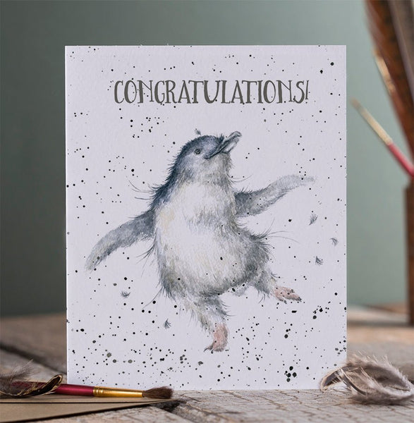 Congratulations greeting card that has image of a dancing animal.