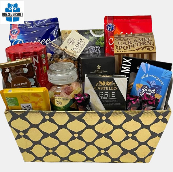Tasty Gourmet gift basket is one of the best gift baskets Calgary offers. It includes a number of sweet & savory food snacks for all to enjoy.