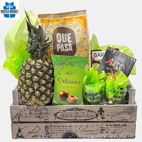 Best gift baskets in Calgary from Dazzle Basket- A Margarita themed gift baskets for Margarita lovers that is perfect for a Mexican evening.