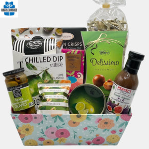 Food gift baskets Calgary from Dazzle Basket- A basket filled with delicious gourmet snacks that your loved ones will enjoy.