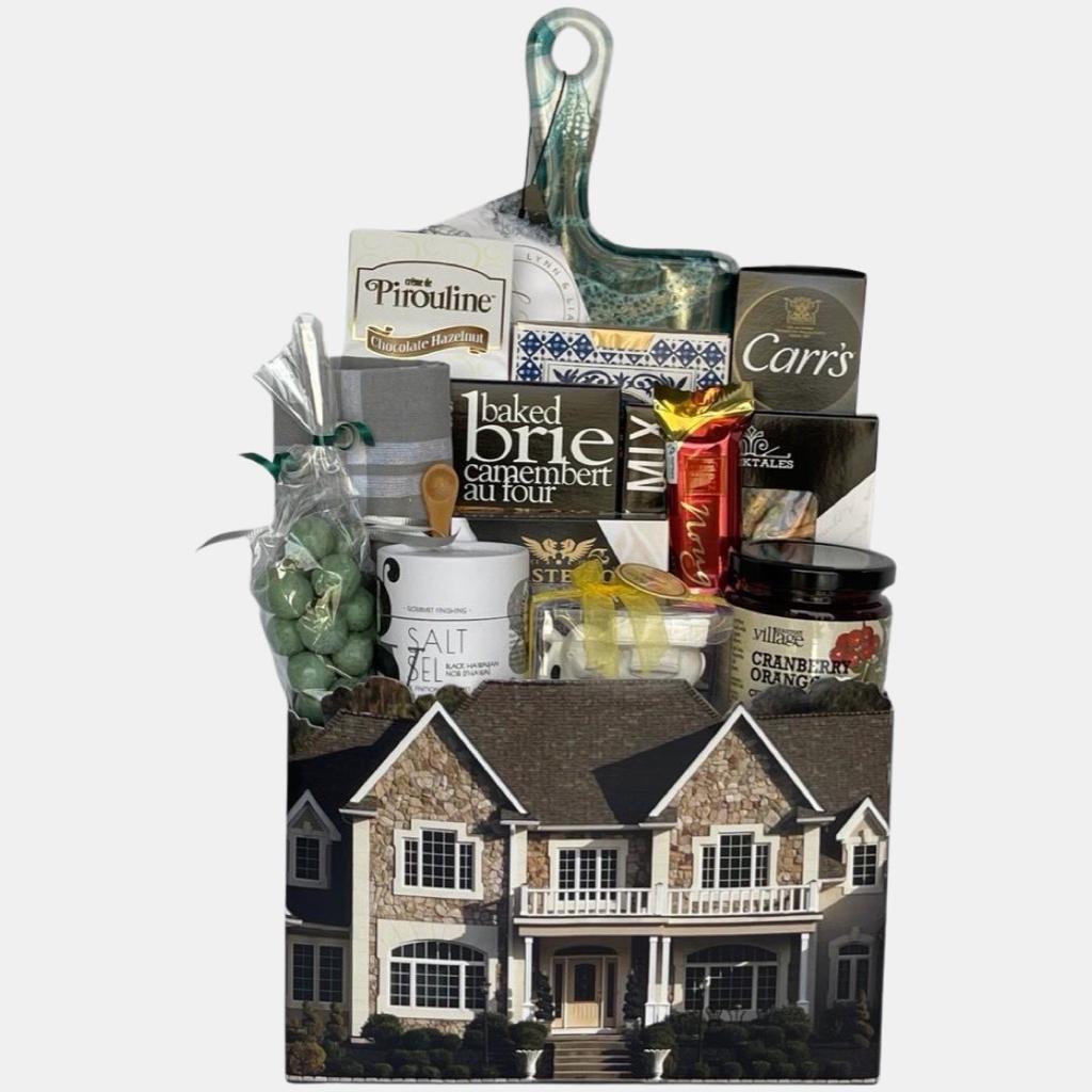Shop housewarming gift baskets on Dazzle Basket. These made in Calgary house warming gift baskets will impress the new home owner. 