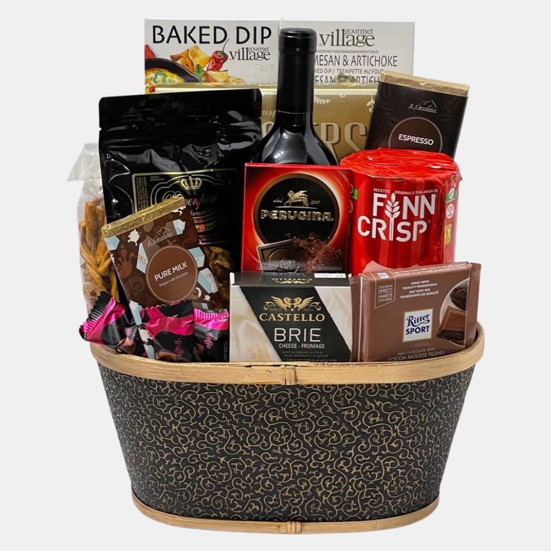 Shop housewarming gift baskets on Dazzle Basket. These made in Calgary house warming gift baskets will impress the new home owner.  We offer same day gift basket delivery